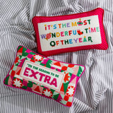 Needlepoint Pillow - It's the Most Wonderful Time of the Year