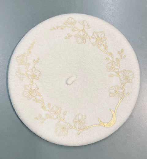 Vegan Felt Beret Orchids