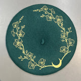 Vegan Felt Beret - Emerald - Orchids