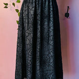The Aradia Full Skirt  - Velvet Spider Web Flocked