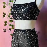 The Sinister Set - MOON & STAR - Sheer Metallic Bra & Shorts Separates