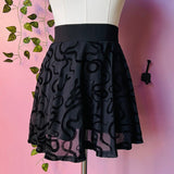 The Morbid Mini Skort - SNAKES - Flocked Skirt with Built In Shorts