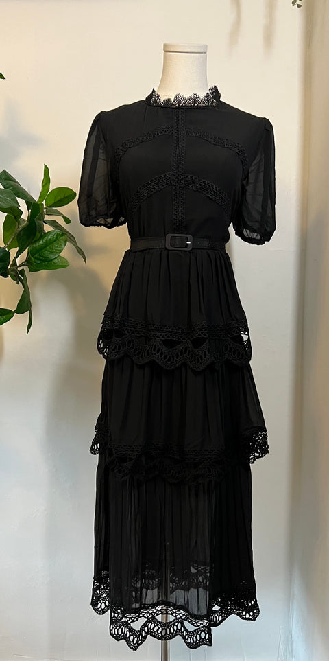 Annabel - Romantic Cottage Goth Tiered Dress