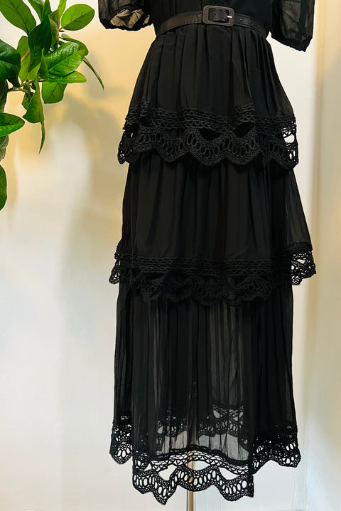 Annabel - Romantic Cottage Goth Tiered Dress