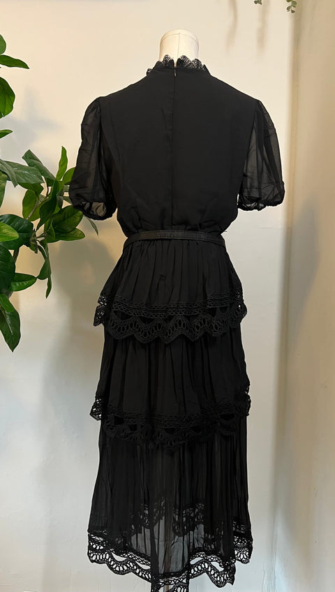 Annabel - Romantic Cottage Goth Tiered Dress
