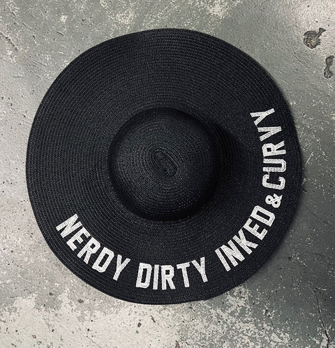 Embroidered Floppy Sun Hat - XL Brim - Nerdy Dirty Inked & Curvy