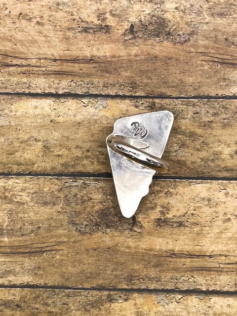 Bo - Checkered and Turquoise Lightning Bolt Ring