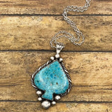 Bella - Large Turquoise Spade Pendant Necklace