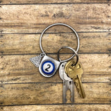 Steve - Round Ring Keychain with Billiard Ball #2 Detail