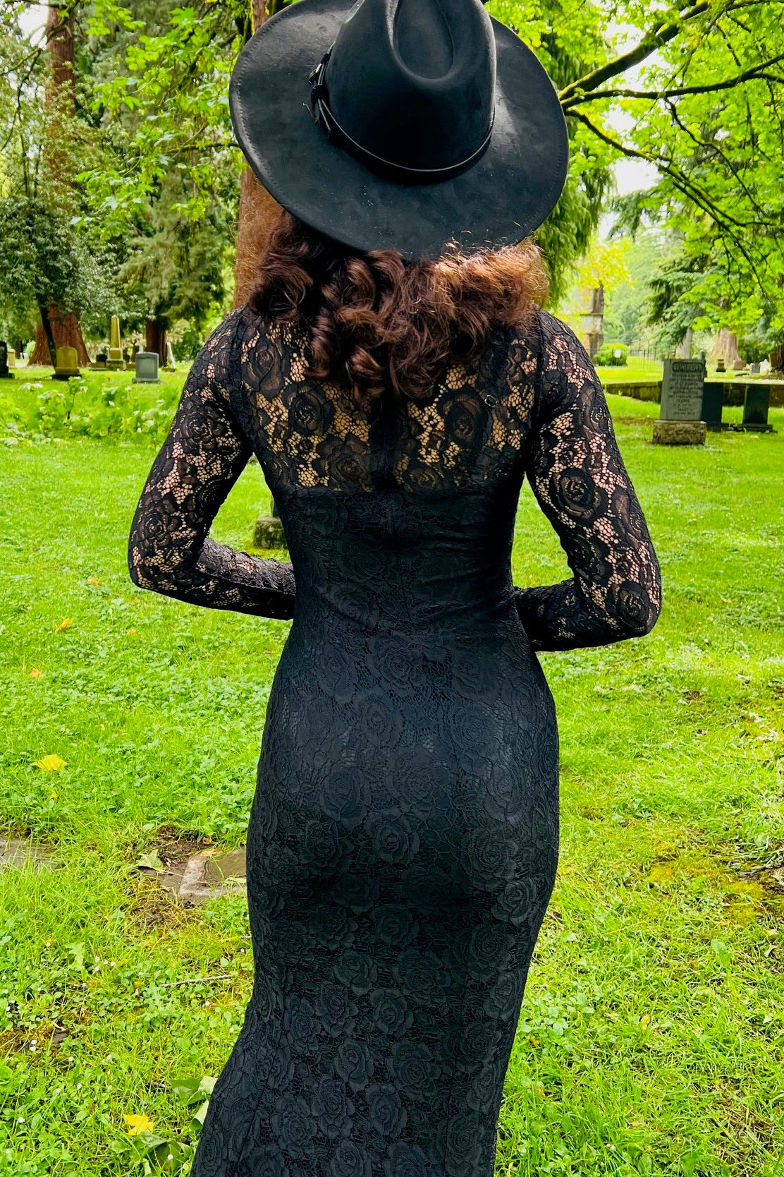 Persephone - Deadly Sheer Floral Lace Maxi Dress