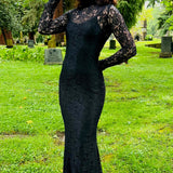 Persephone - Deadly Sheer Floral Lace Maxi Dress