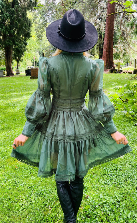 Morgana - Romantic Victorian Inspired Party Dress - SAGE - READY to SHIP 3XL Morgana - Romantic Victorian Inspired Party Dress - SAGE - READY to SHIP 3XL