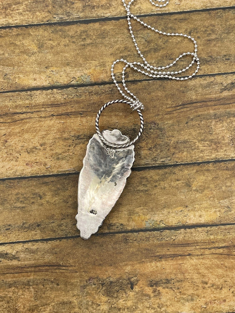 Alexa - White Buffalo and Blue Turquoise Large Pendant Necklace
