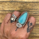 Babe - Turquoise Teardrop Ring with Sun Detail