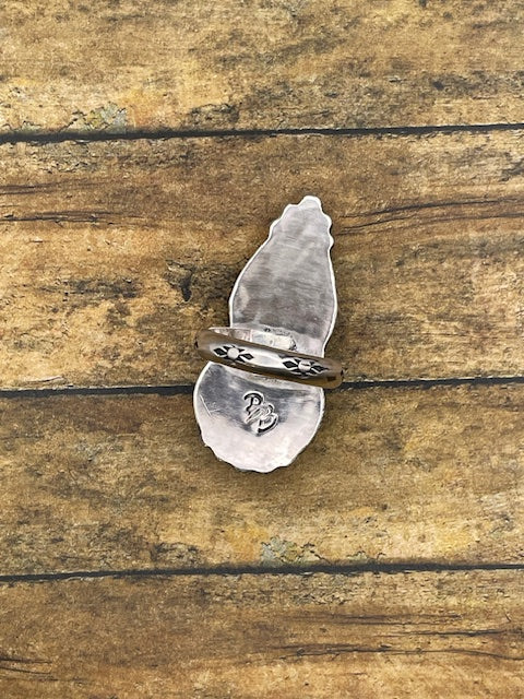 Amanda - White Buffalo Turquoise Double Gemstone Ring