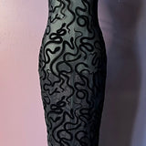Sheer Hourglass Maxi Dress - Velvet Flocked Snakes
