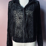 The Sinful Set - WEBS - Sheer Velvet Flocked Track Jacket & Jogger Separates