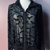 The Sinful Set - BATS - Sheer Velvet Flocked Track Jacket & Jogger Separates
