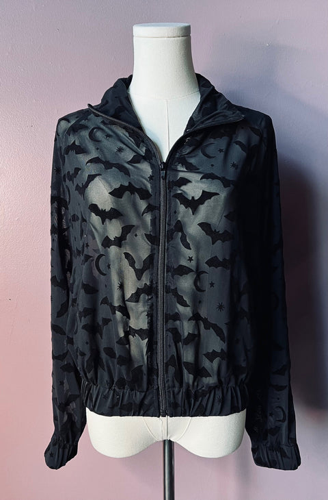 The Sinful Set - BATS - Sheer Velvet Flocked Track Jacket & Jogger Separates