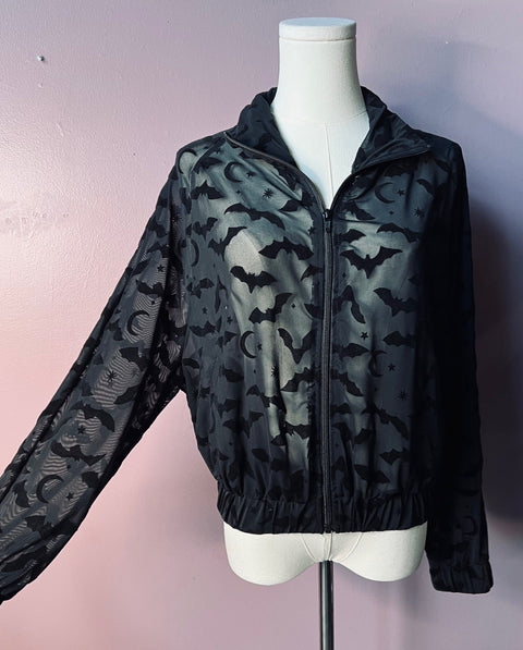 The Sinful Set - BATS - Sheer Velvet Flocked Track Jacket & Jogger Separates