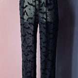 The Sinful Set - BATS - Sheer Velvet Flocked Track Jacket & Jogger Separates