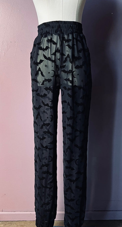 The Sinful Set - BATS - Sheer Velvet Flocked Track Jacket & Jogger Separates
