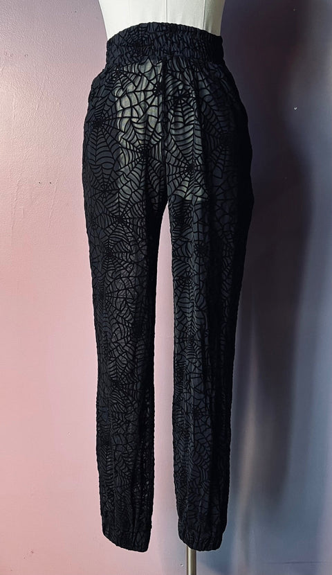 The Sinful Set - WEBS - Sheer Velvet Flocked Track Jacket & Jogger Separates