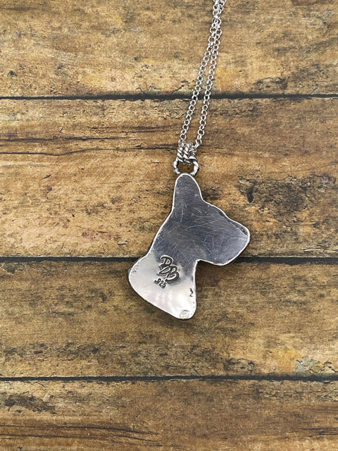 Apollo - White Buffalo Turquoise Great Dane Pendant Necklace
