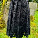 The Aradia Full Skirt  - Velvet Spider Web Flocked