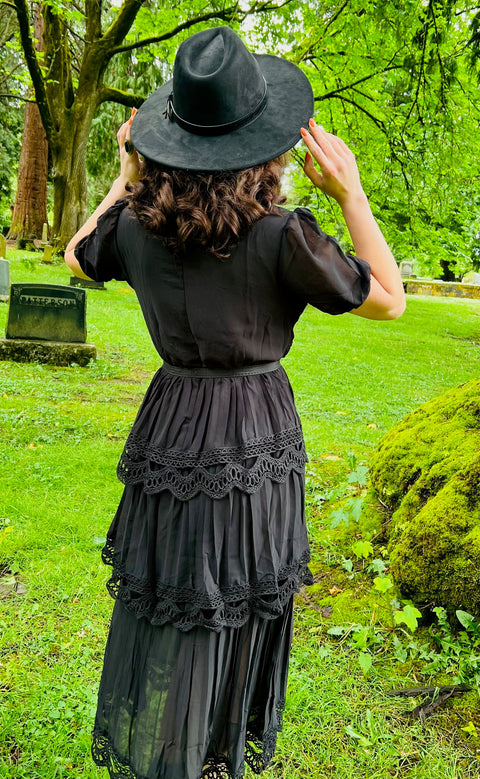 Annabel - Romantic Cottage Goth Tiered Dress