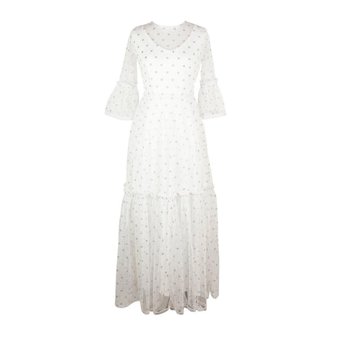 Imogen 1 Tier Ruffle Dress in Diamante Dot