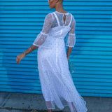 Imogen 1 Tier Ruffle Dress in Diamante Dot
