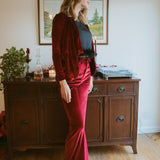 Oxblood Velvet Blazer
