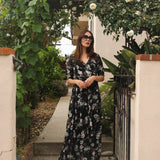 Signature Wrap Dress in Noir Garden