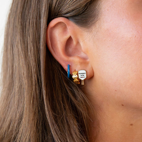 Edgy Pickleball Stud Earrings