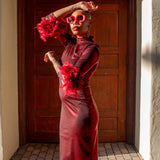 Julianne Dress in Electric Cherry