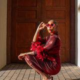 Julianne Dress in Electric Cherry