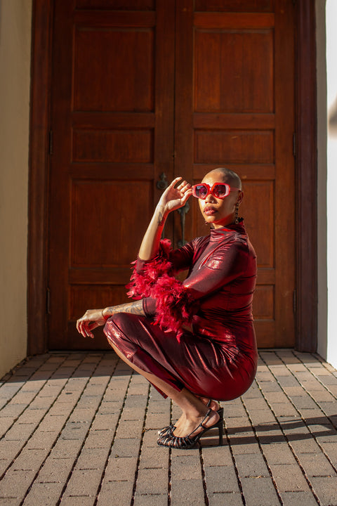 Julianne Dress in Electric Cherry
