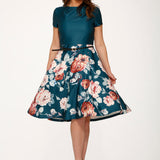 Teal Comcast Floral Dress