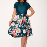 Teal Comcast Floral Dress
