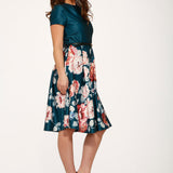 Teal Comcast Floral Dress