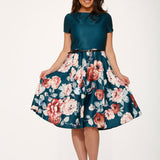Teal Comcast Floral Dress