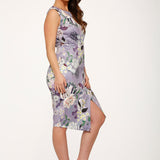 Purple Floral Wiggle Dress