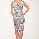 Purple Floral Wiggle Dress