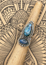 Sterling Silver Double Stone Labradorite Ring