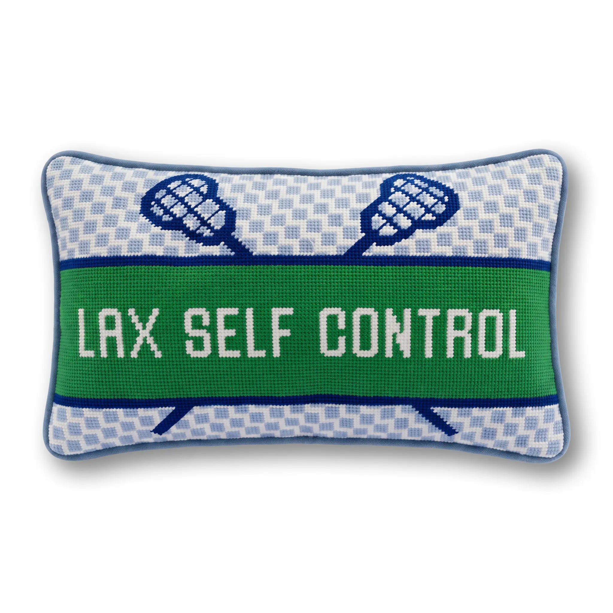Needlepoint Pillow - Lax Self Control