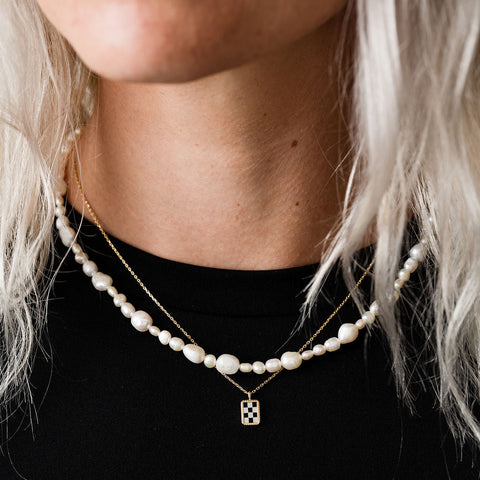 Checker Necklace Sterling Silver