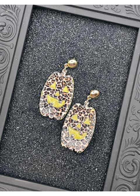 Salem Leopard Jack-O-Lantern Earrings