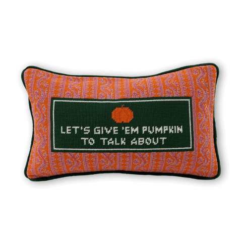 Needlepoint Pillow - Pumpkin To Talk About