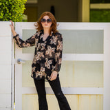 Anjelica Tie Front Top in Liza Flora
